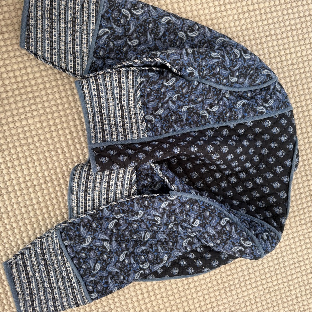 Blue Patterned Quilted Jacket - Picture 5 of 7